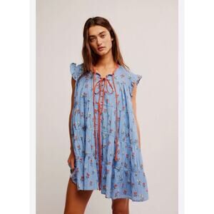 Free People Blue Floral Mini Dress
